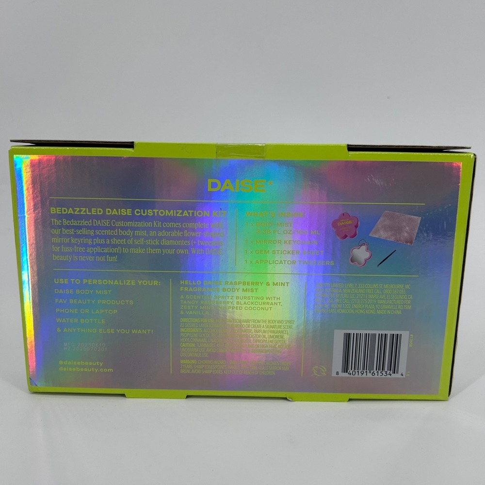 Bedazzled DAISE Customization Kit Raspberry Mint Body Mist Mirror Gem Set NEW - Picture 2 of 2